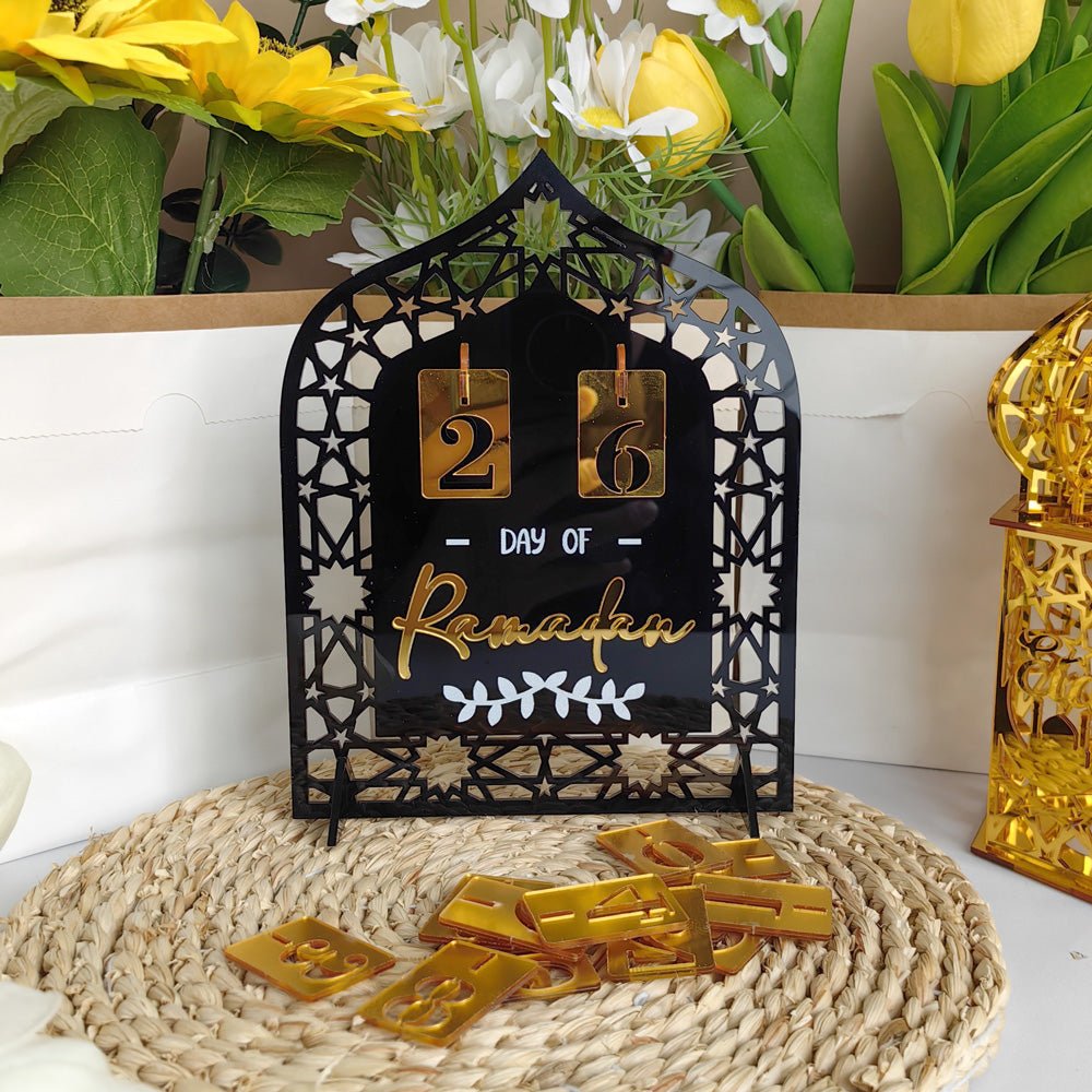 Festive Home Craft Ornament Ramadan Countdown Acrylic Tabletop Decor (MAC403) - Mariam's Collection