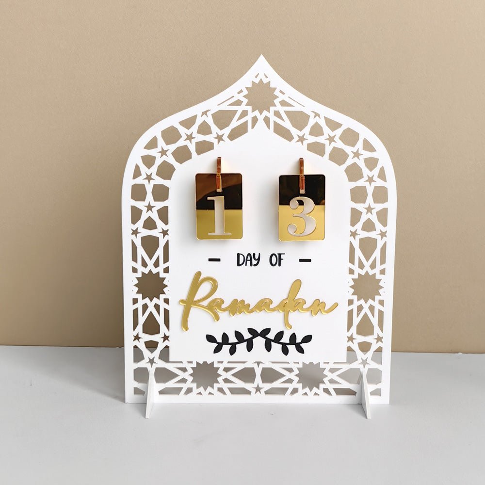 Festive Home Craft Ornament Ramadan Countdown Acrylic Tabletop Decor (MAC403) - Mariam's Collection
