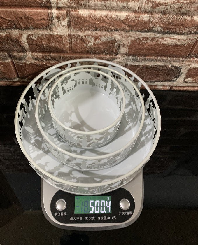 Festive Ramadan Iron Tray Candy Box 3 - Piece Set (MAC382) - Mariam's Collection