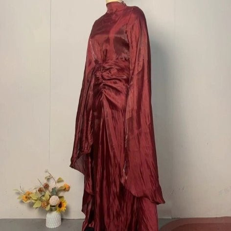 Fitted Waist Maxi Dress(MS285) - Mariam's Collection