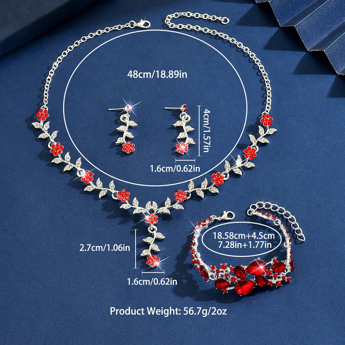 Floral Bridal Jewelry Set for Women（MAC444） - Mariam's Collection