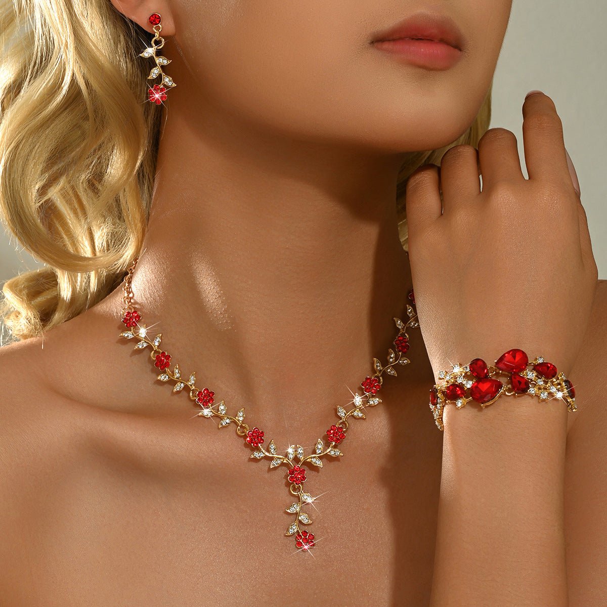 Floral Bridal Jewelry Set for Women（MAC444） - Mariam's Collection