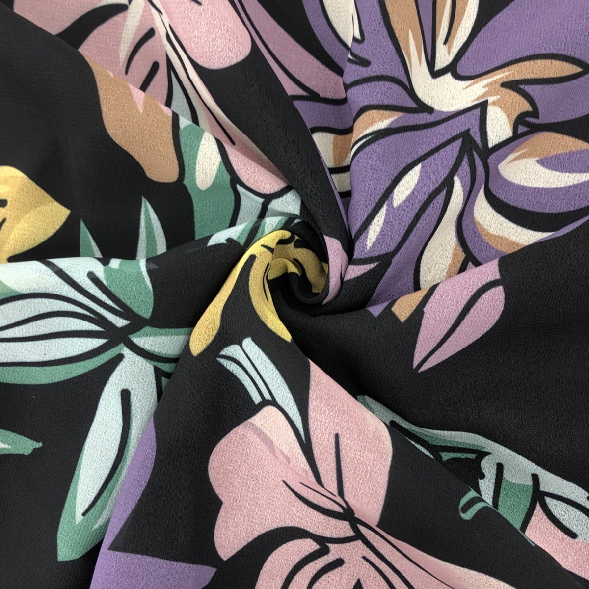 Floral Chiffon Dress with Puff Sleeves(MA403) - Mariam's Collection