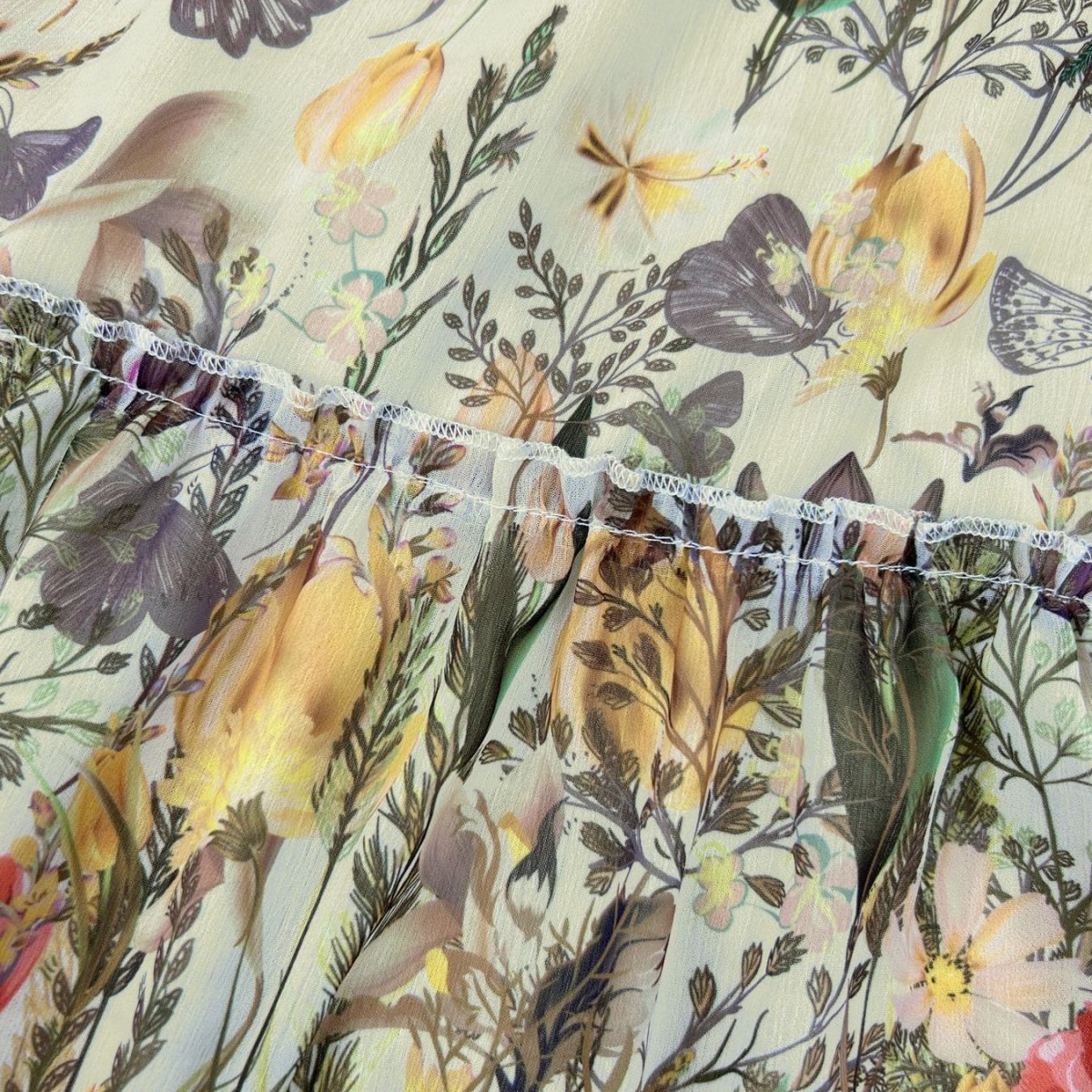 Floral Chiffon Dress(MA407) - Mariam's Collection