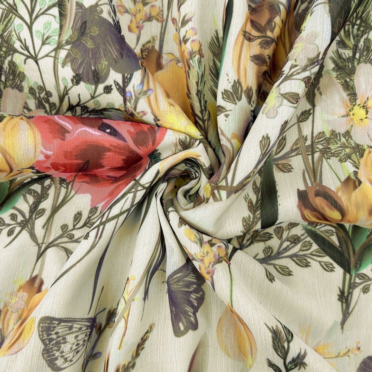 Floral Chiffon Dress(MA407) - Mariam's Collection