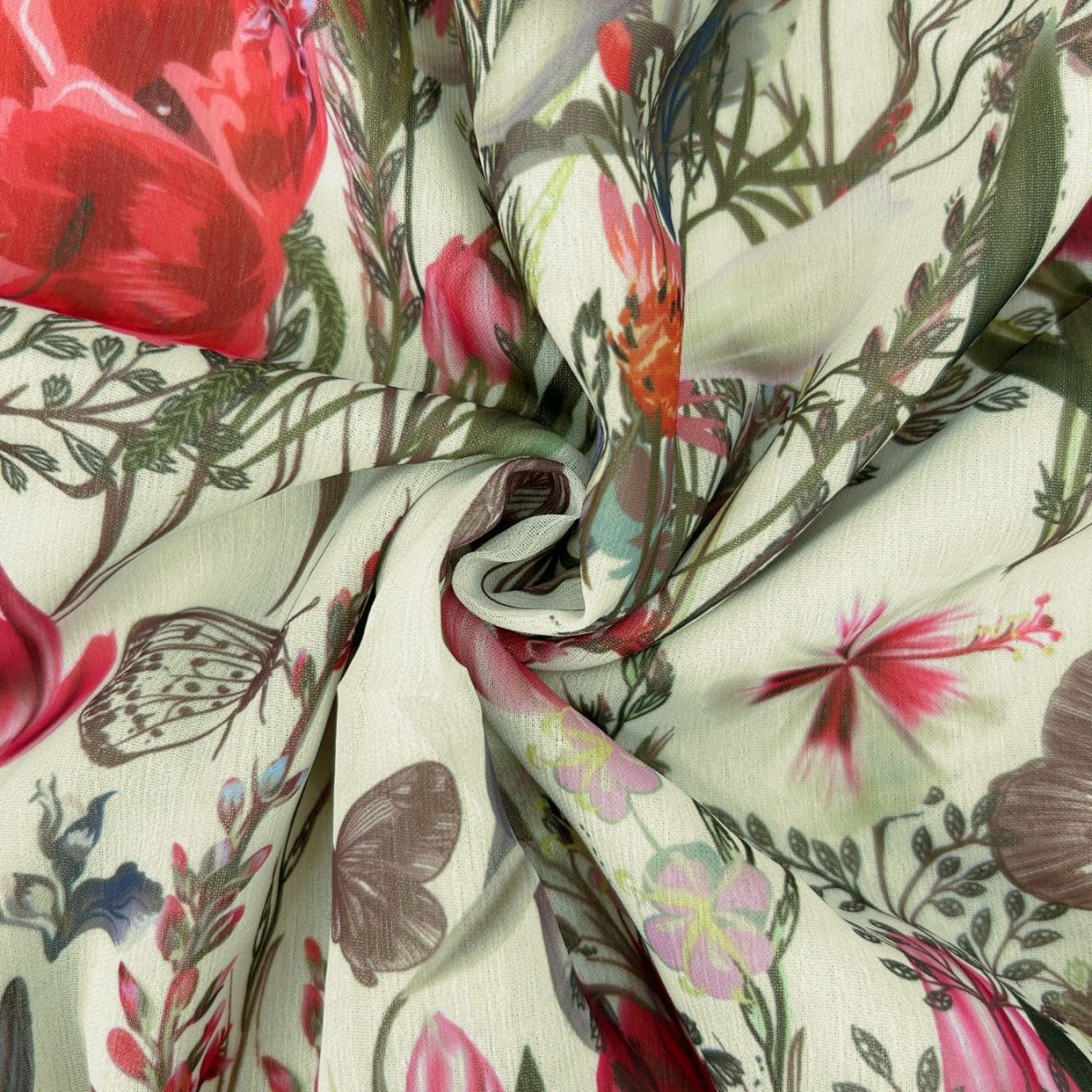 Floral Chiffon Dress(MA407) - Mariam's Collection