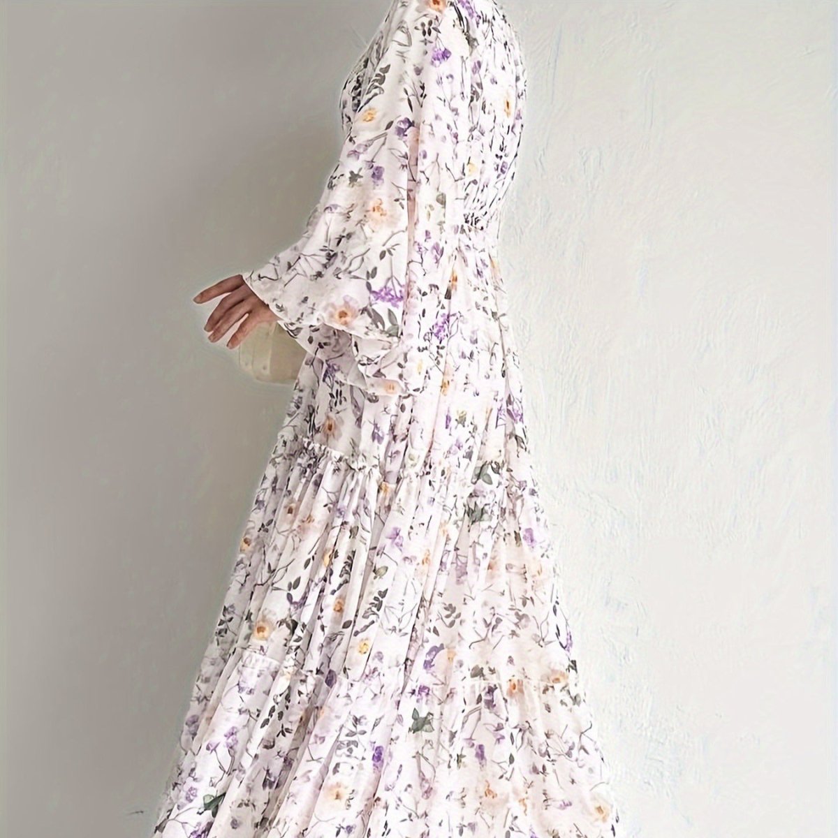 Floral Chiffon Dress(MA408) - Mariam's Collection