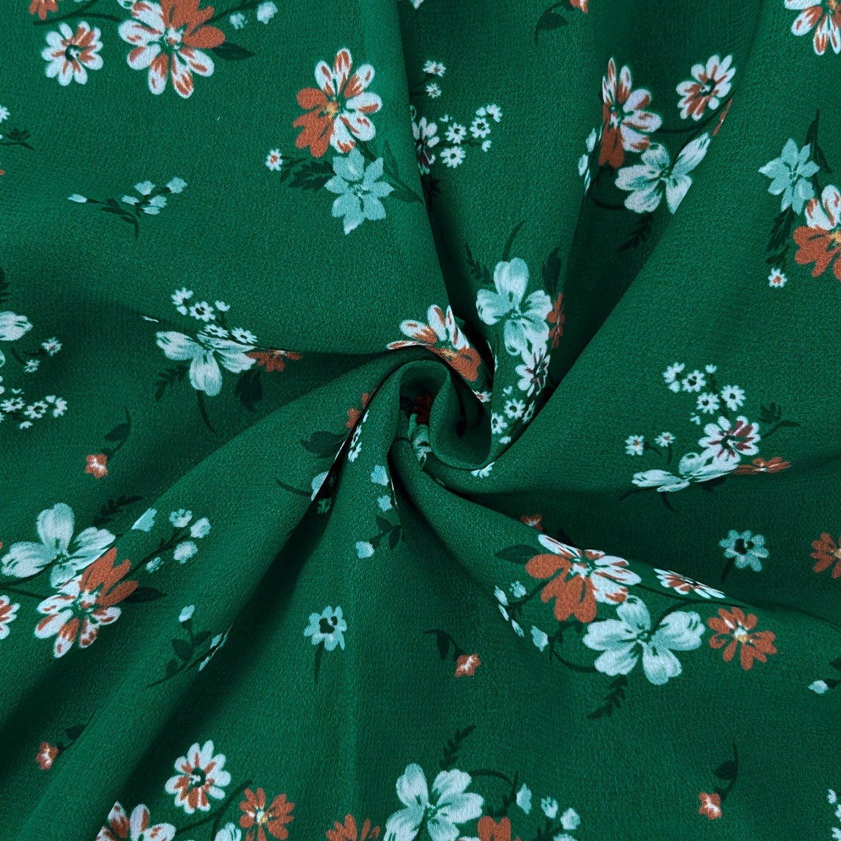 Floral Chiffon Maxi Dress | Long Sleeve Smocked Waist Dress(MS269) - Mariam's Collection