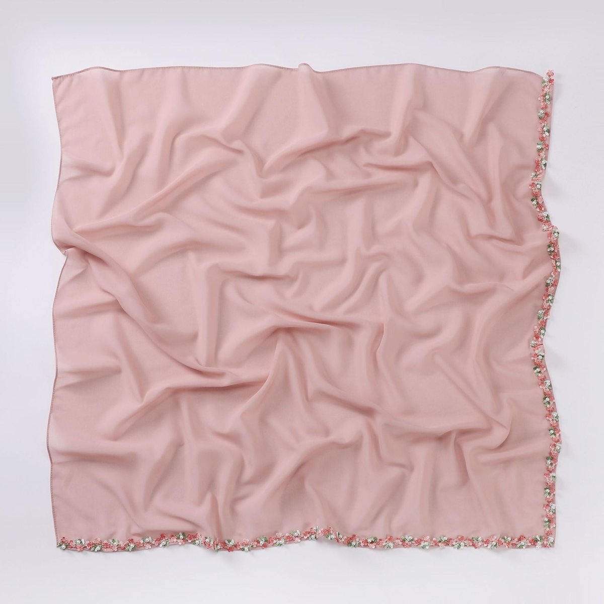 Floral Embellished Chiffon Hijab Scarf(MH221) - Mariam's Collection