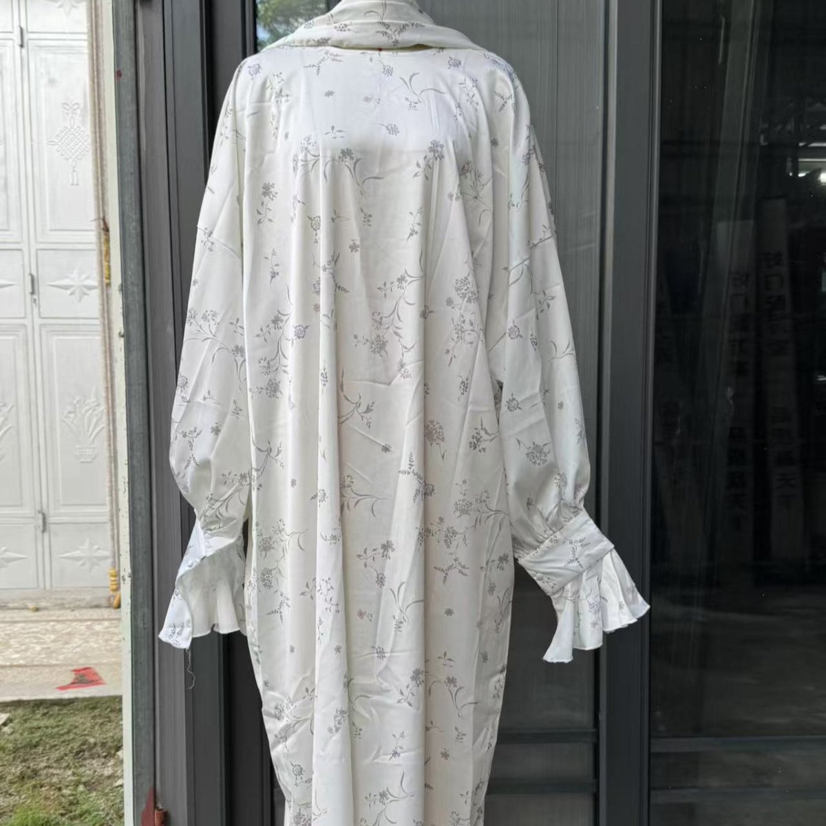 Floral Print Abaya with Matching Hijab(MA413) - Mariam's Collection