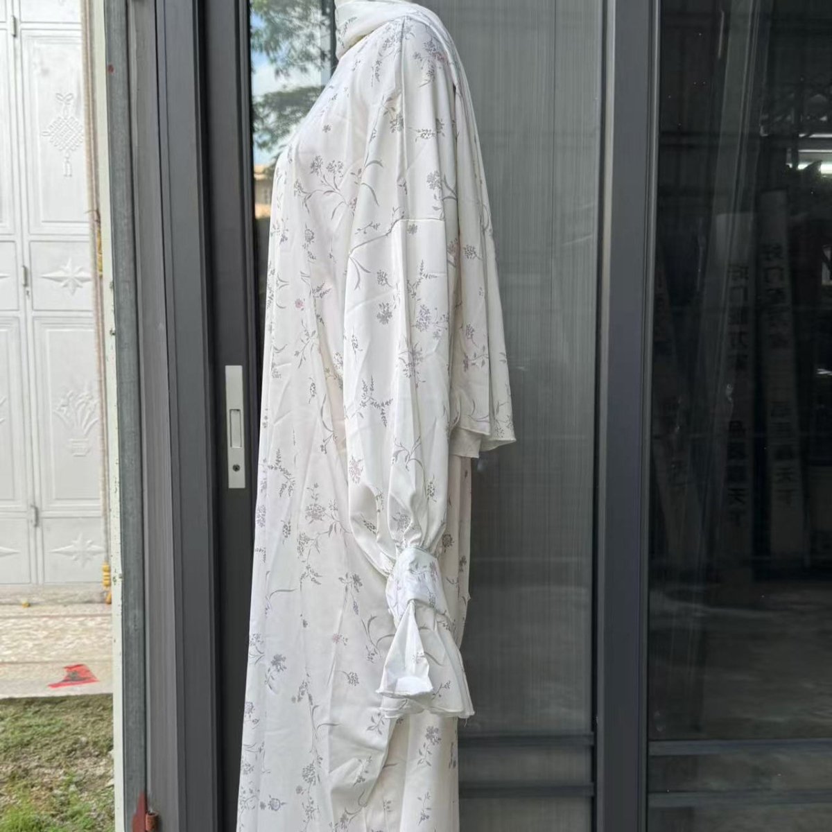 Floral Print Abaya with Matching Hijab(MA413) - Mariam's Collection