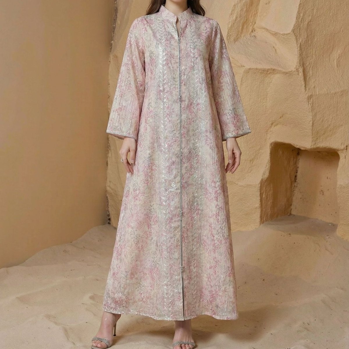 Floral Print Abaya(MA394) - Mariam's Collection