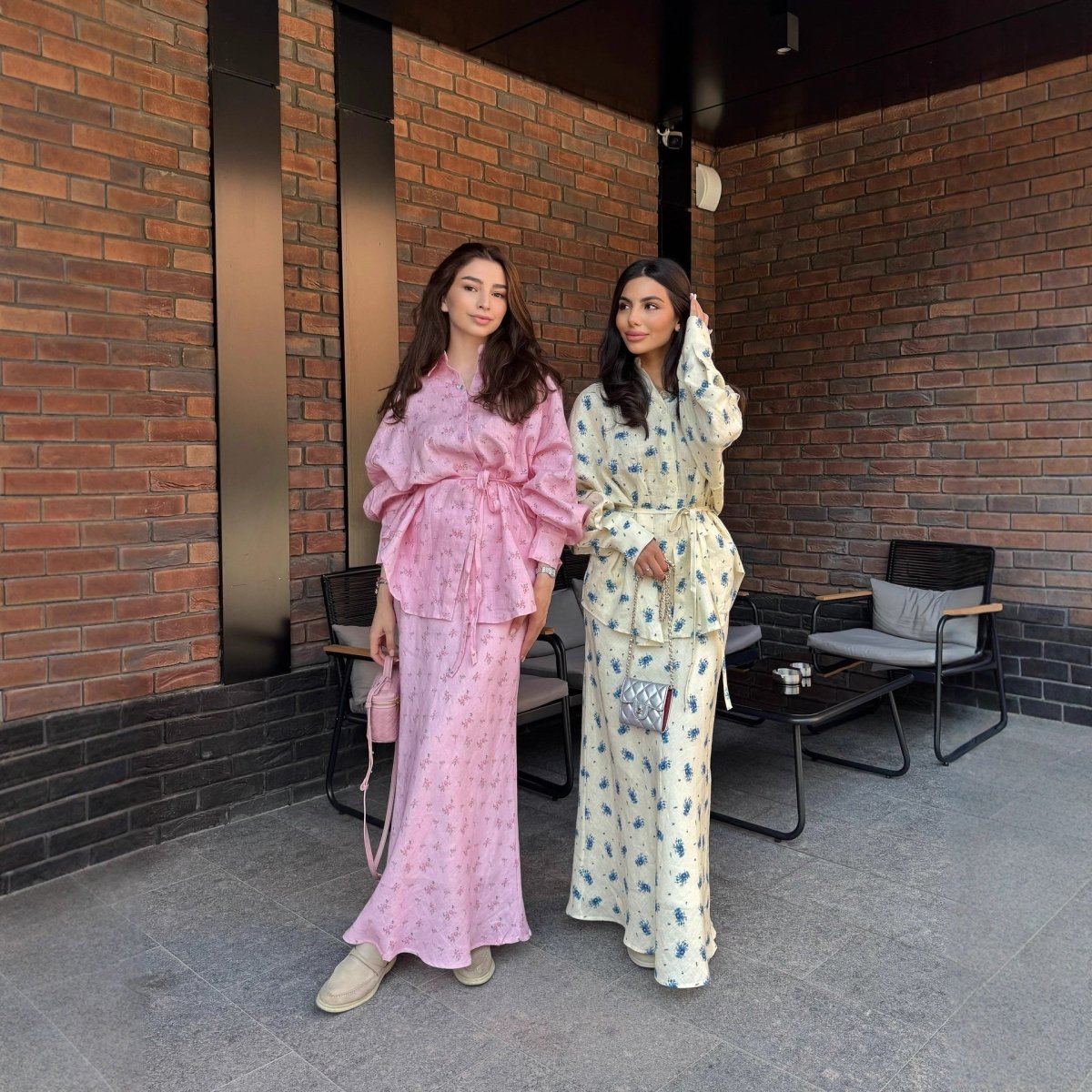 Floral Print Cardigan & Maxi Skirt Set(MS380) - Mariam's Collection