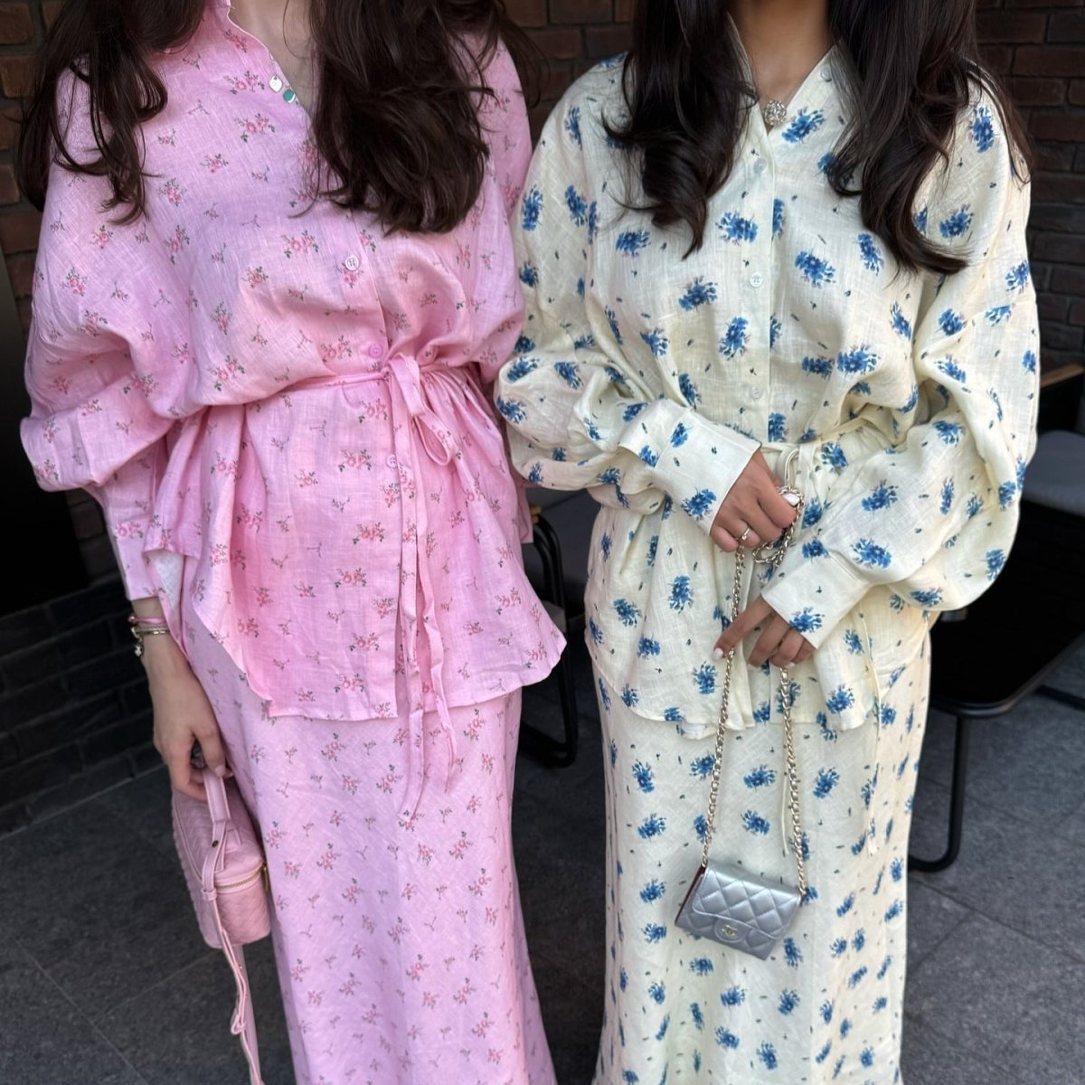 Floral Print Cardigan & Maxi Skirt Set(MS380) - Mariam's Collection