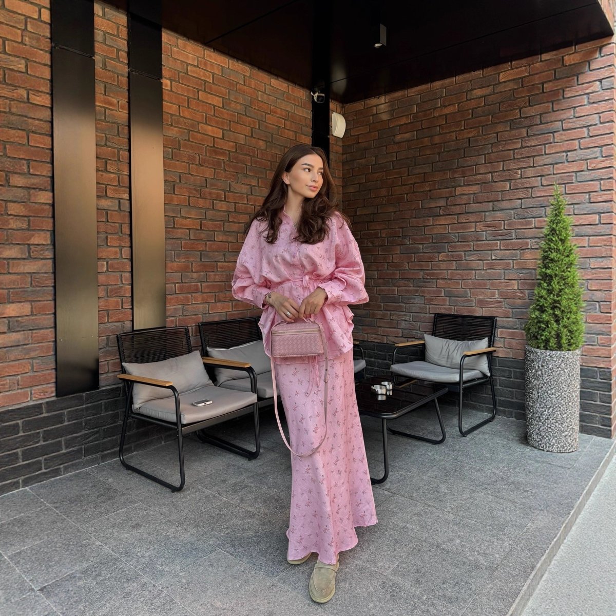 Floral Print Cardigan & Maxi Skirt Set(MS380) - Mariam's Collection