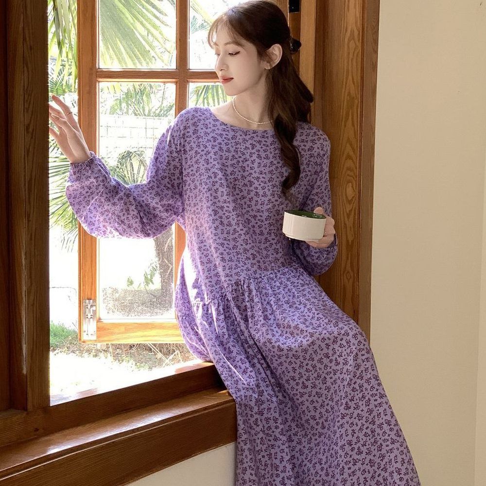Floral Print Maxi Dress – Cotton Silk Summer Abaya Dress