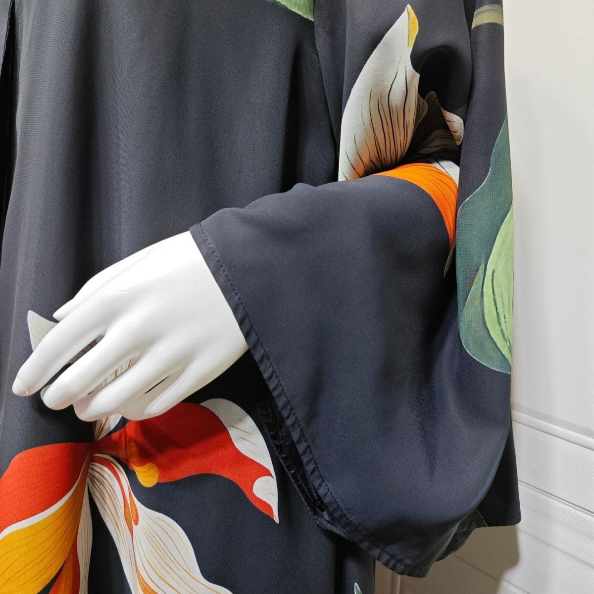 Floral Print Open Abaya with Matching Hijab(MOA287) - Mariam's Collection