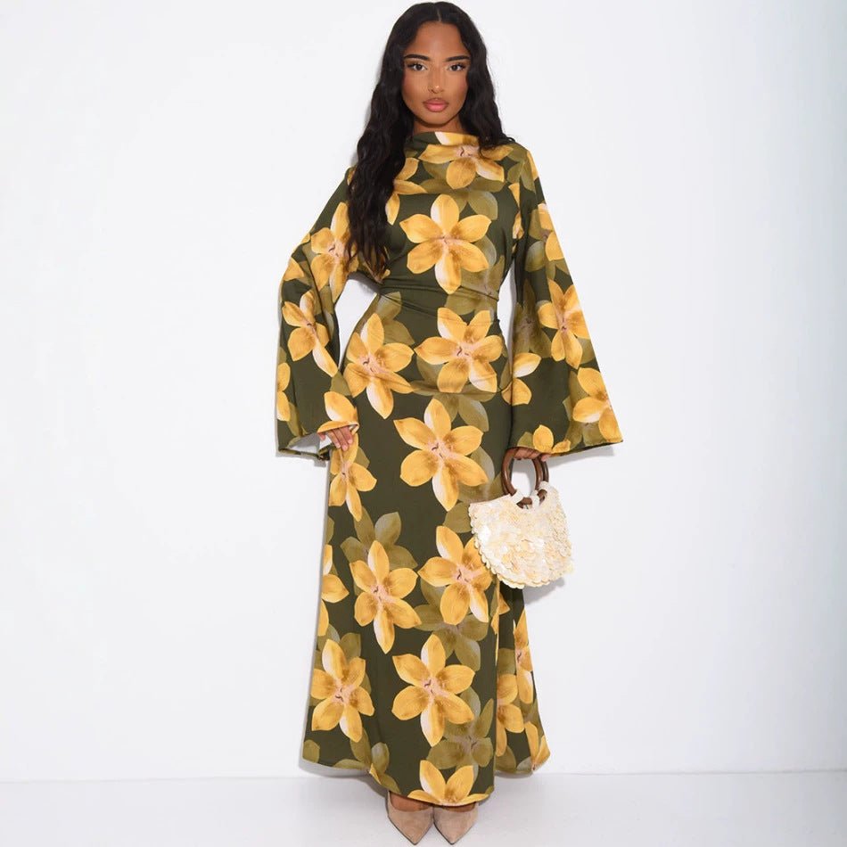 Floral Crinkle Maxi Abaya Dress – Summer Holiday Abaya