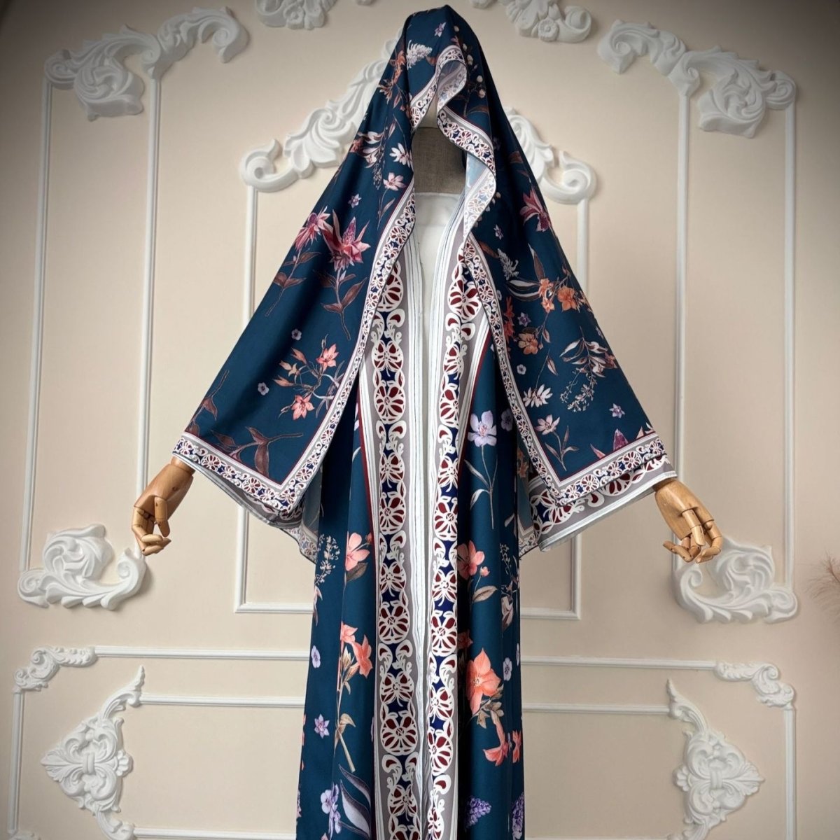Floral Printer Abaya Set with Hijab(MOA267) - Mariam's Collection