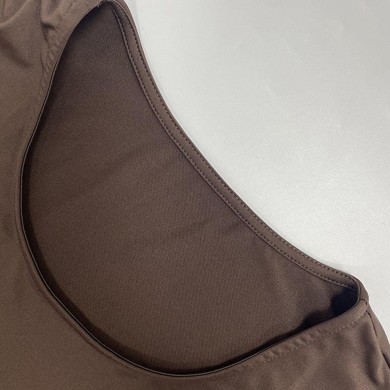 Gathered Waist Maxi Dress | U - Neck Long Sleeve Modal Dress(MS232) - Mariam's Collection