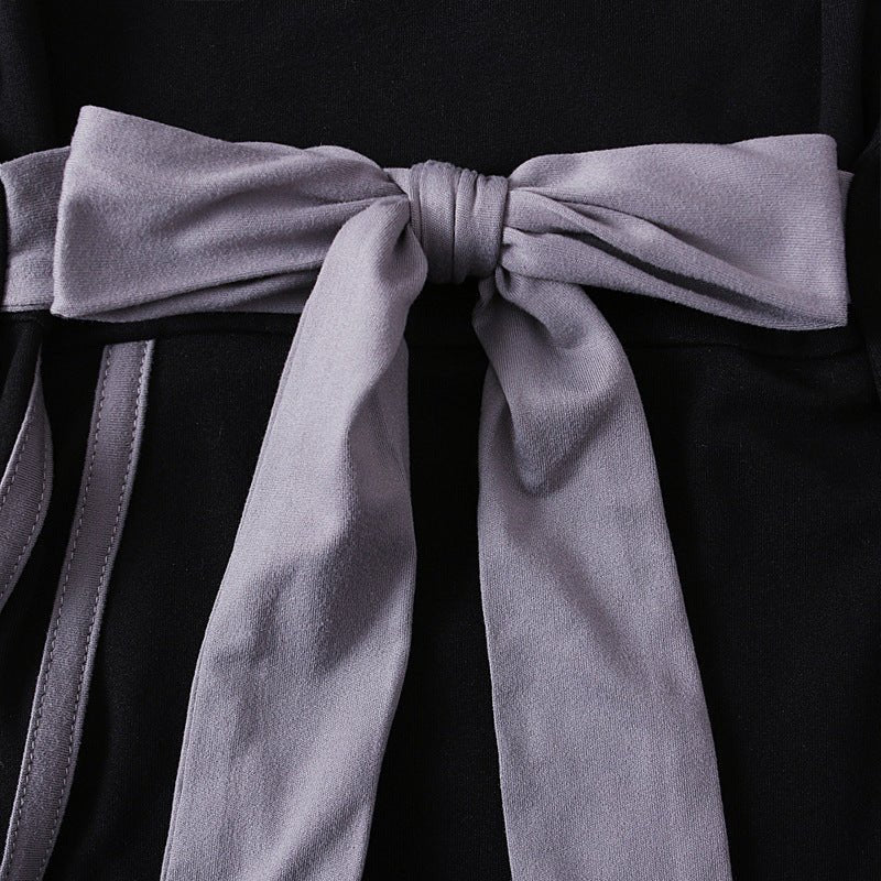 Girls Dress & Hijab Set with Contrast Trim(MKG025) - Mariam's Collection