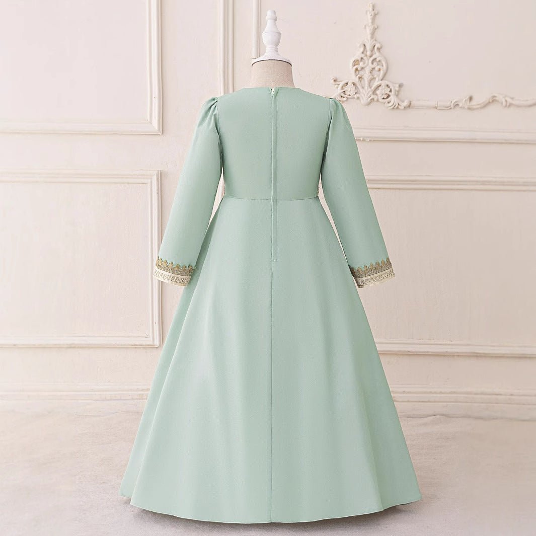 Girls Embroidered Kaftan Dress(MKG019) - Mariam's Collection