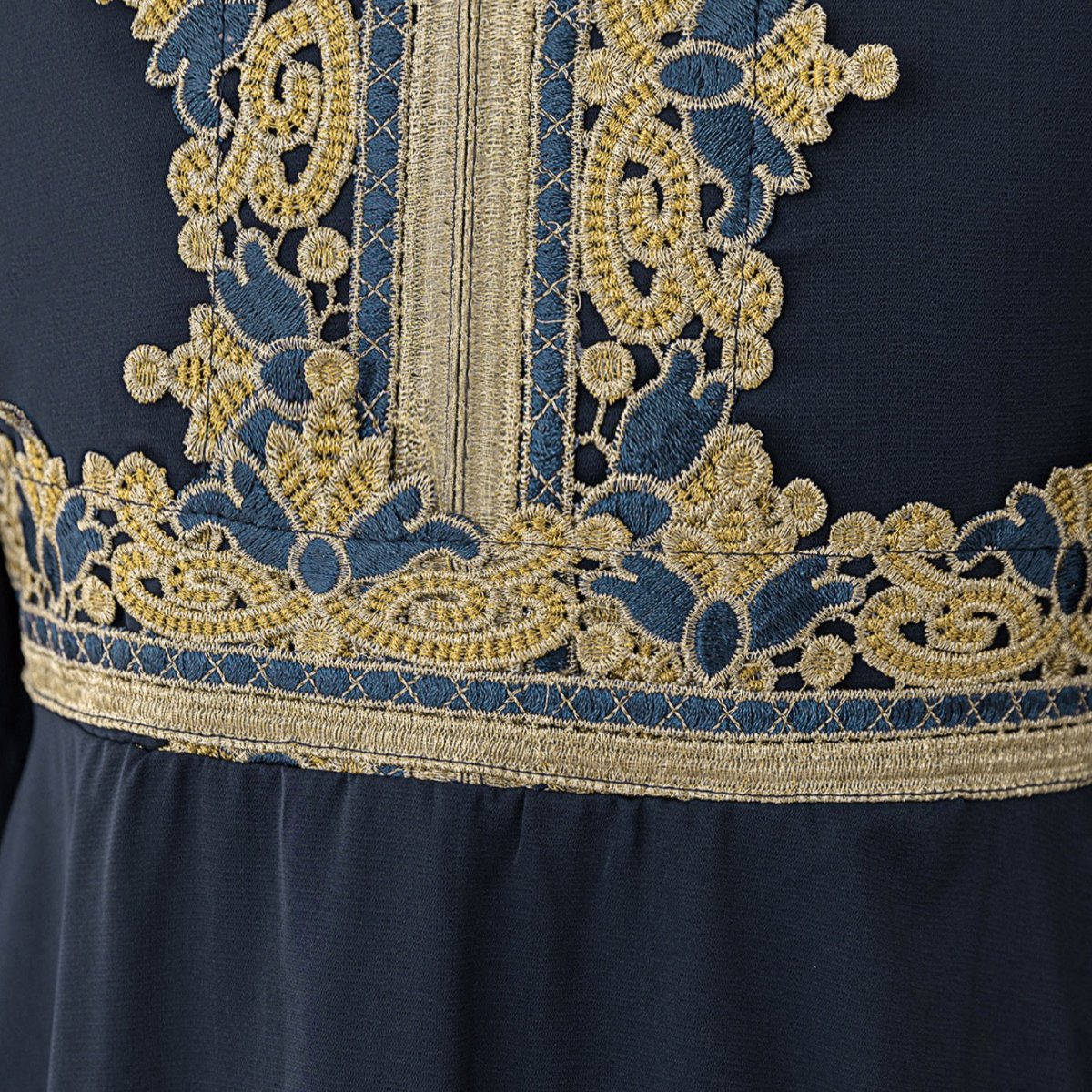 Girls Embroidered Kaftan Dress(MKG020) - Mariam's Collection