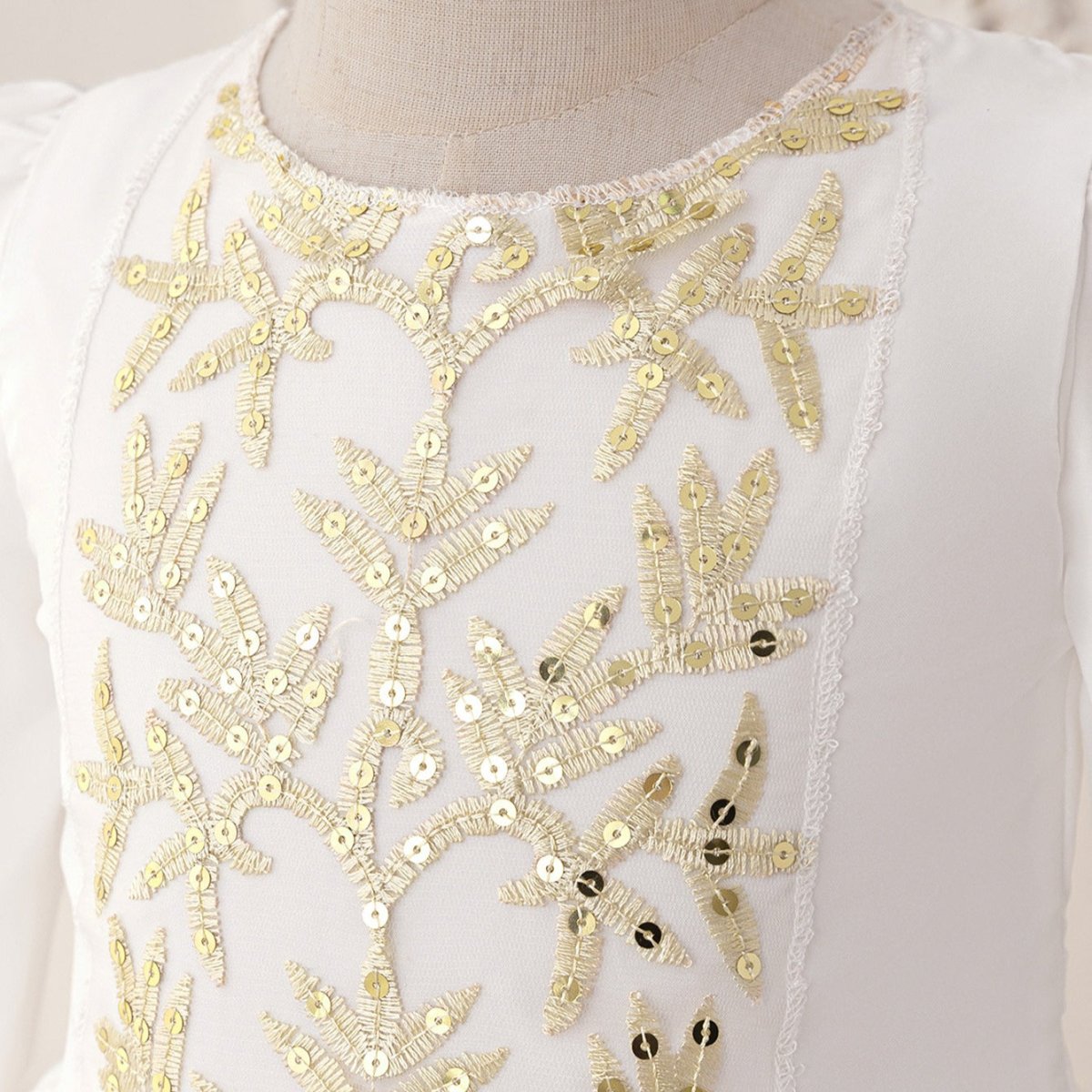 Girls Embroidered Princess Dress with Tulle Overlay(MKG022) - Mariam's Collection