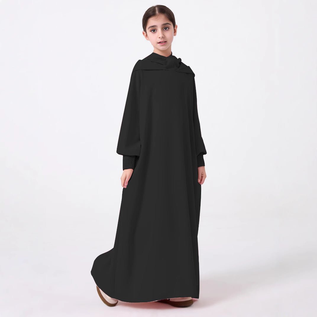 Girls Hooded Abaya Dress | Youth Oversized Maxi Sweatshirt Dress(MKG016) - Mariam's Collection