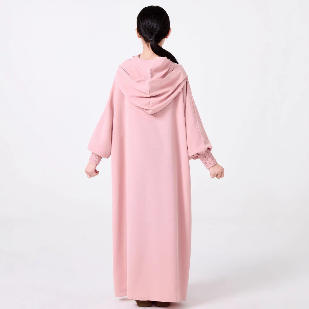 Girls Hooded Abaya Dress | Youth Oversized Maxi Sweatshirt Dress(MKG016) - Mariam's Collection