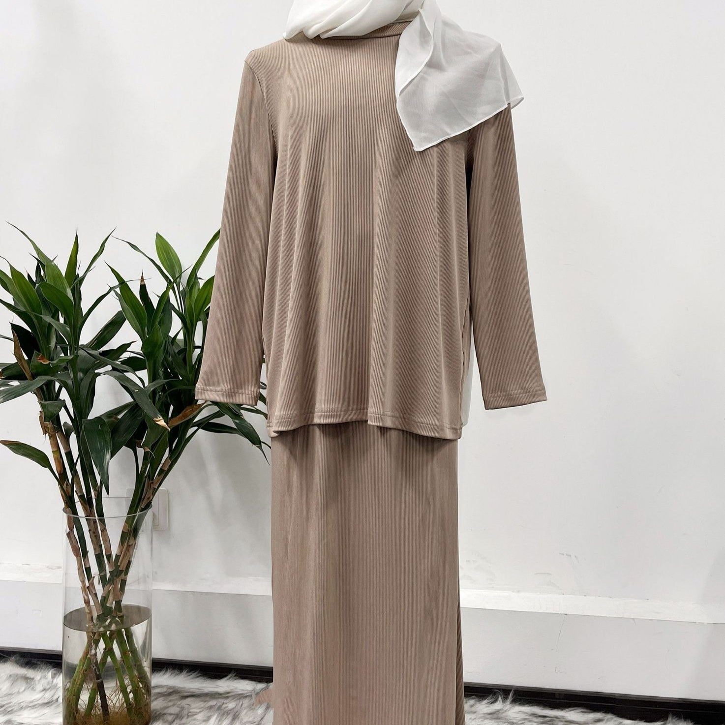 Girls Modest Long Sleeve Top & Maxi Skirt Two-Piece Set(MKG029) - Mariam's Collection