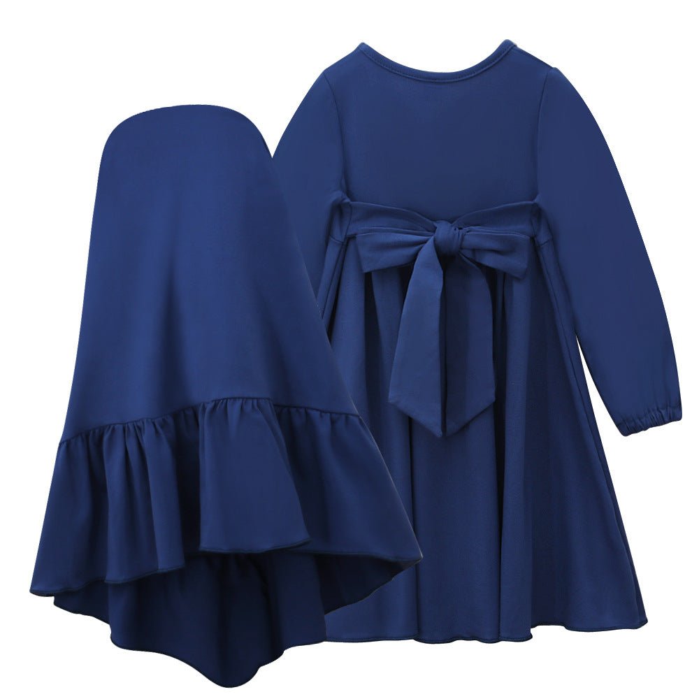 Girls Navy Dress & Hijab Set(MKG024) - Mariam's Collection