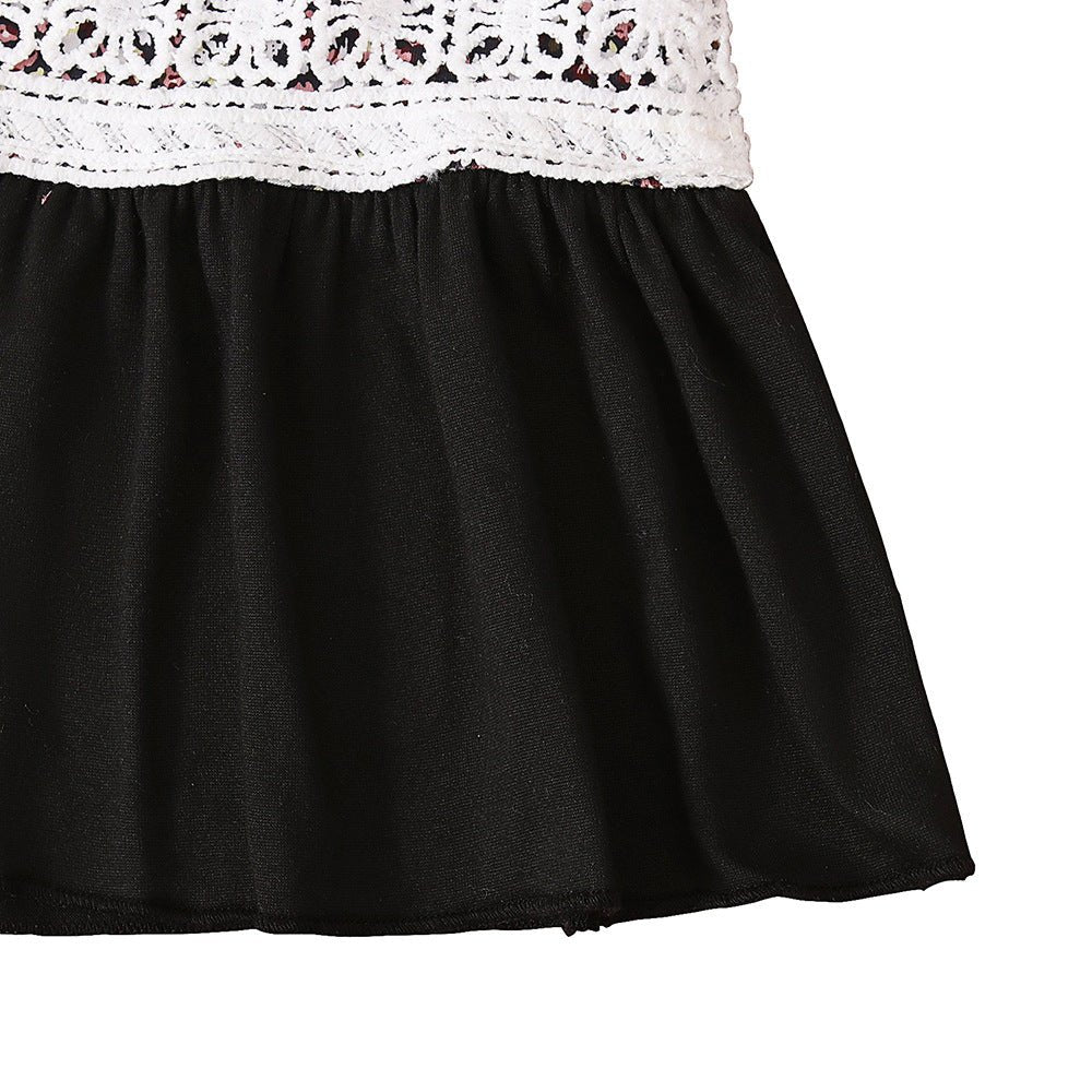 Girls Patchwork Floral Kid Abaya 2 - Piece Set(MKG012) - Mariam's Collection