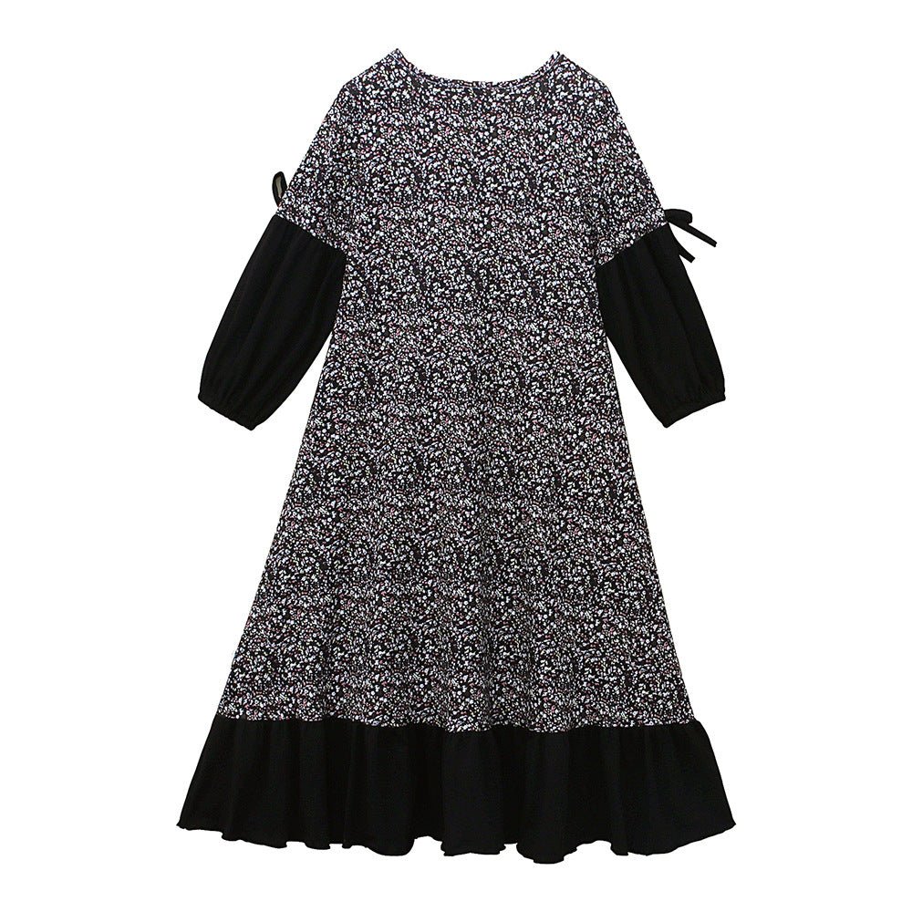 Girls Patchwork Floral Kid Abaya 2 - Piece Set(MKG012) - Mariam's Collection