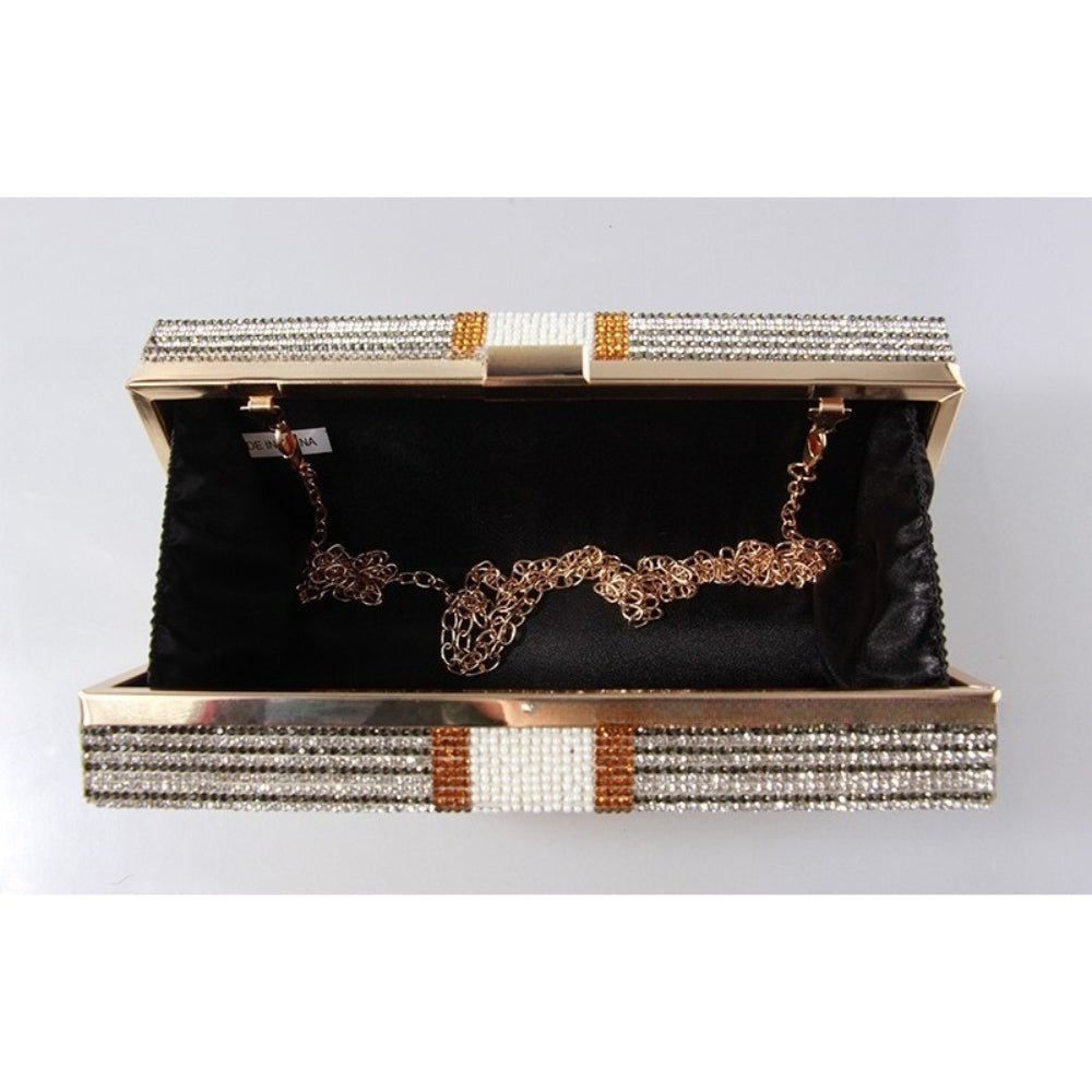 ‌Glamorous Fully Bedazzled Dollar Motif Evening Bag Party Clutch (MAC293) - Mariam's Collection