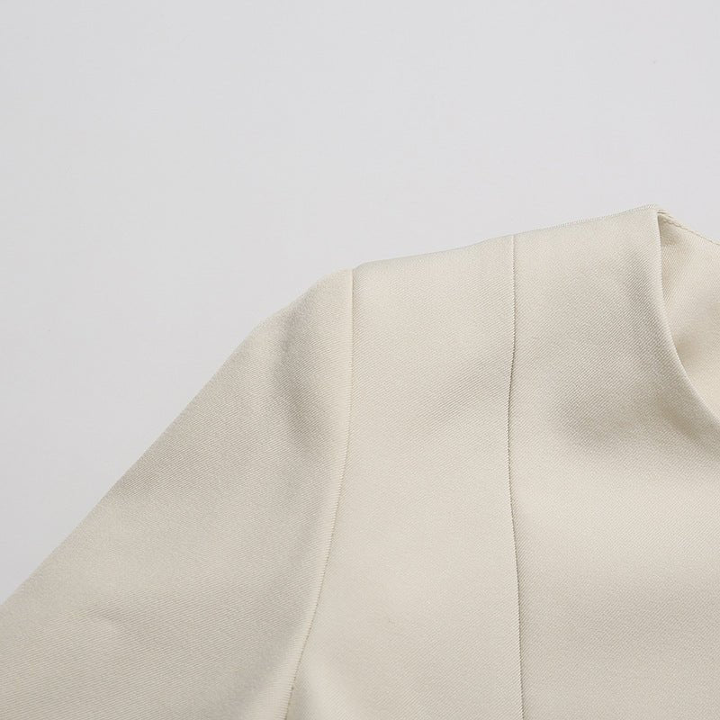 Gold Button Blazer & Straight Leg Pants Set(MS398) - Mariam's Collection