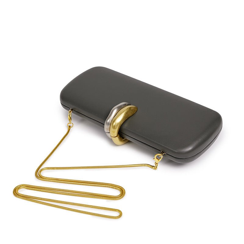 Gold & Silver Structured Clutch Bag – Evening Clutch Bag