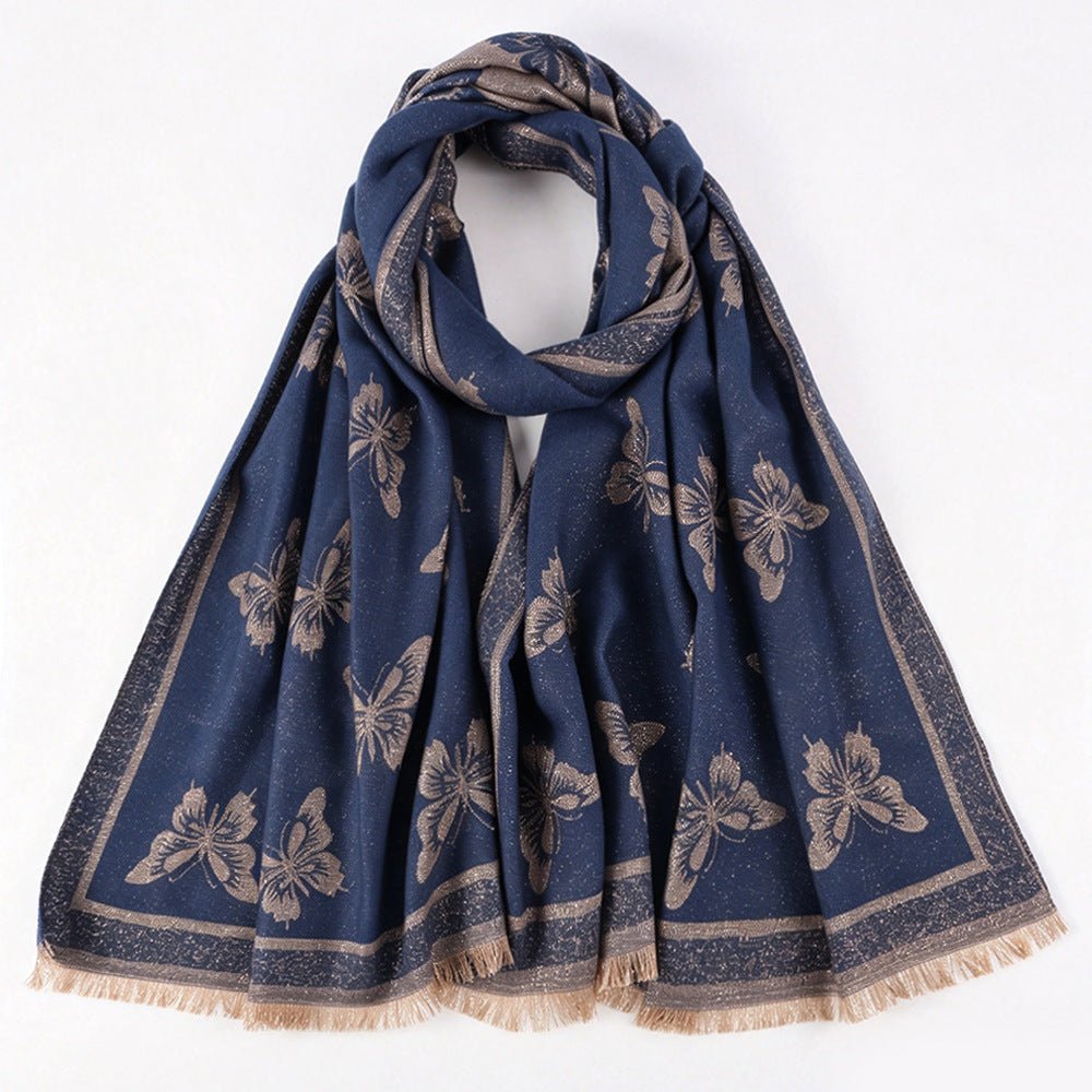 Gold-Thread Jacquard Hijab(MH262) - Mariam's Collection