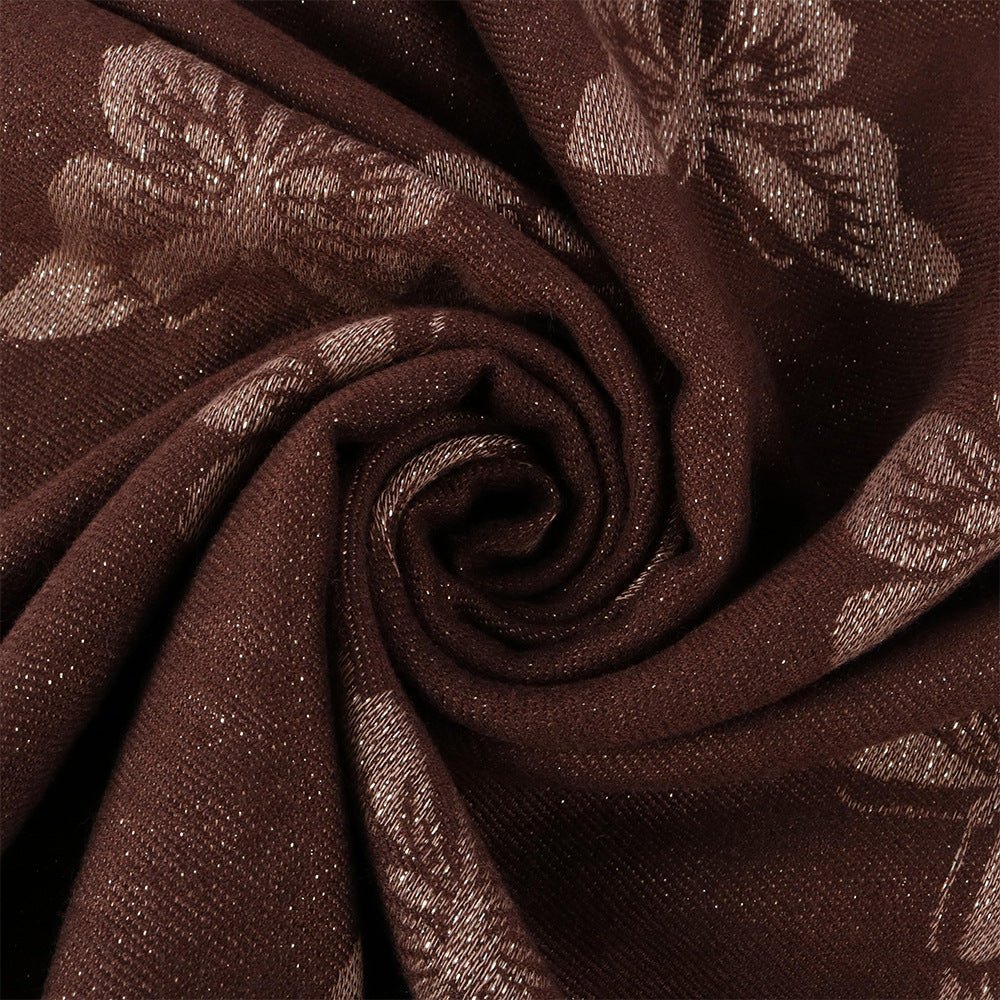Gold-Thread Jacquard Hijab(MH262) - Mariam's Collection