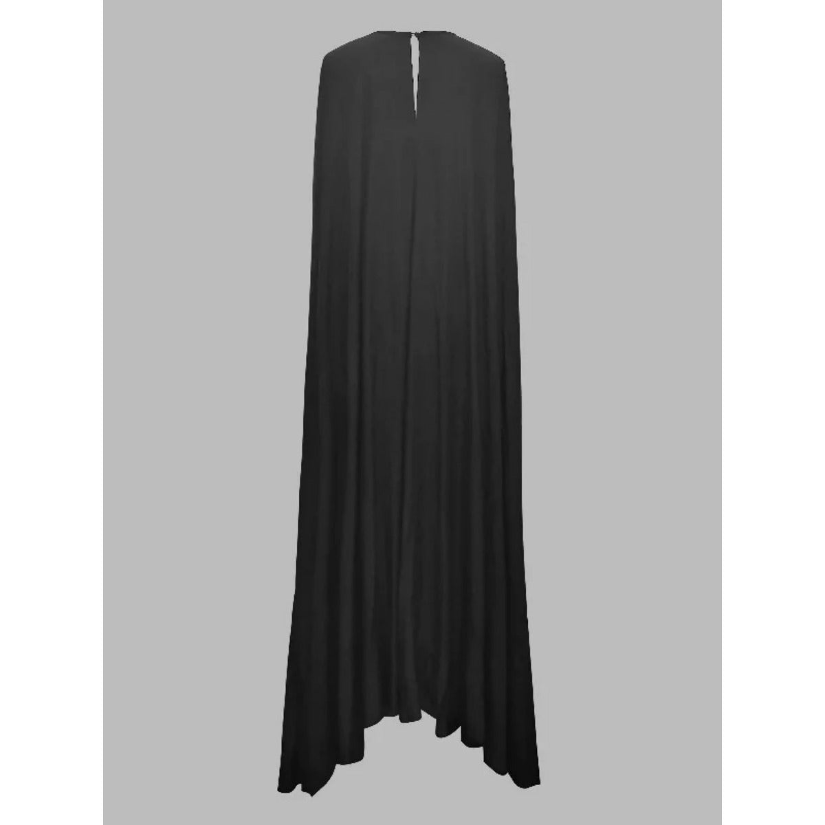 Golden Fringe Evening Abaya | Black Maxi Dress with Beaded Tassel Details. (MA239) - Mariam's Collection