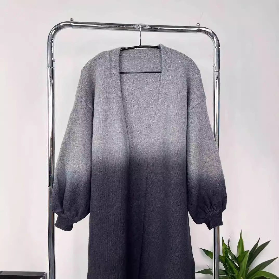 Gradient Loose Knit Cardigan Sweater (MS067) - Mariam's Collection