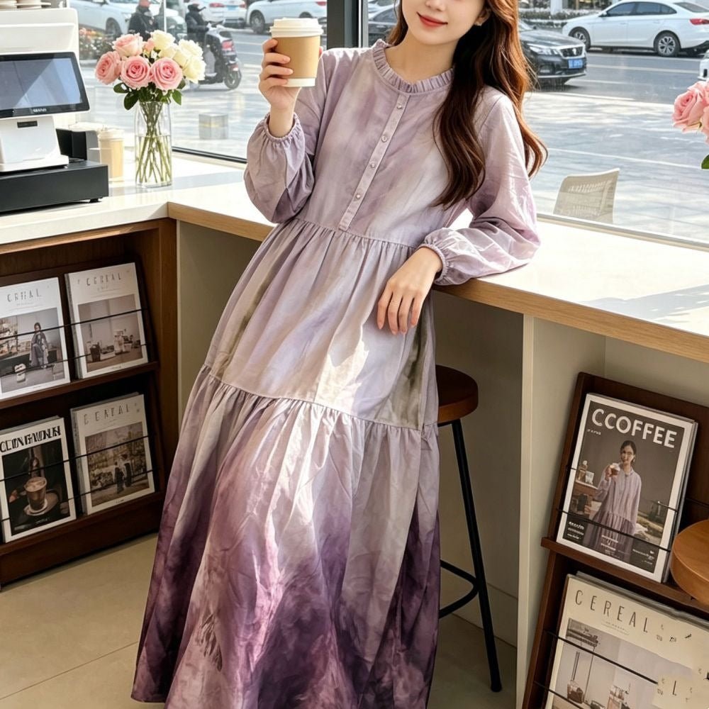 Gradient Tie - Dye Loose Maxi Dress(MS404) - Mariam's Collection
