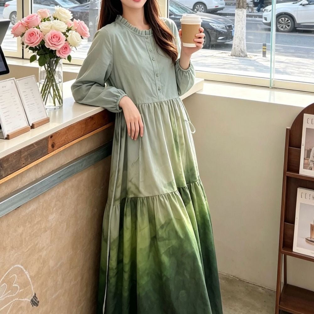 Gradient Tie - Dye Loose Maxi Dress(MS404) - Mariam's Collection