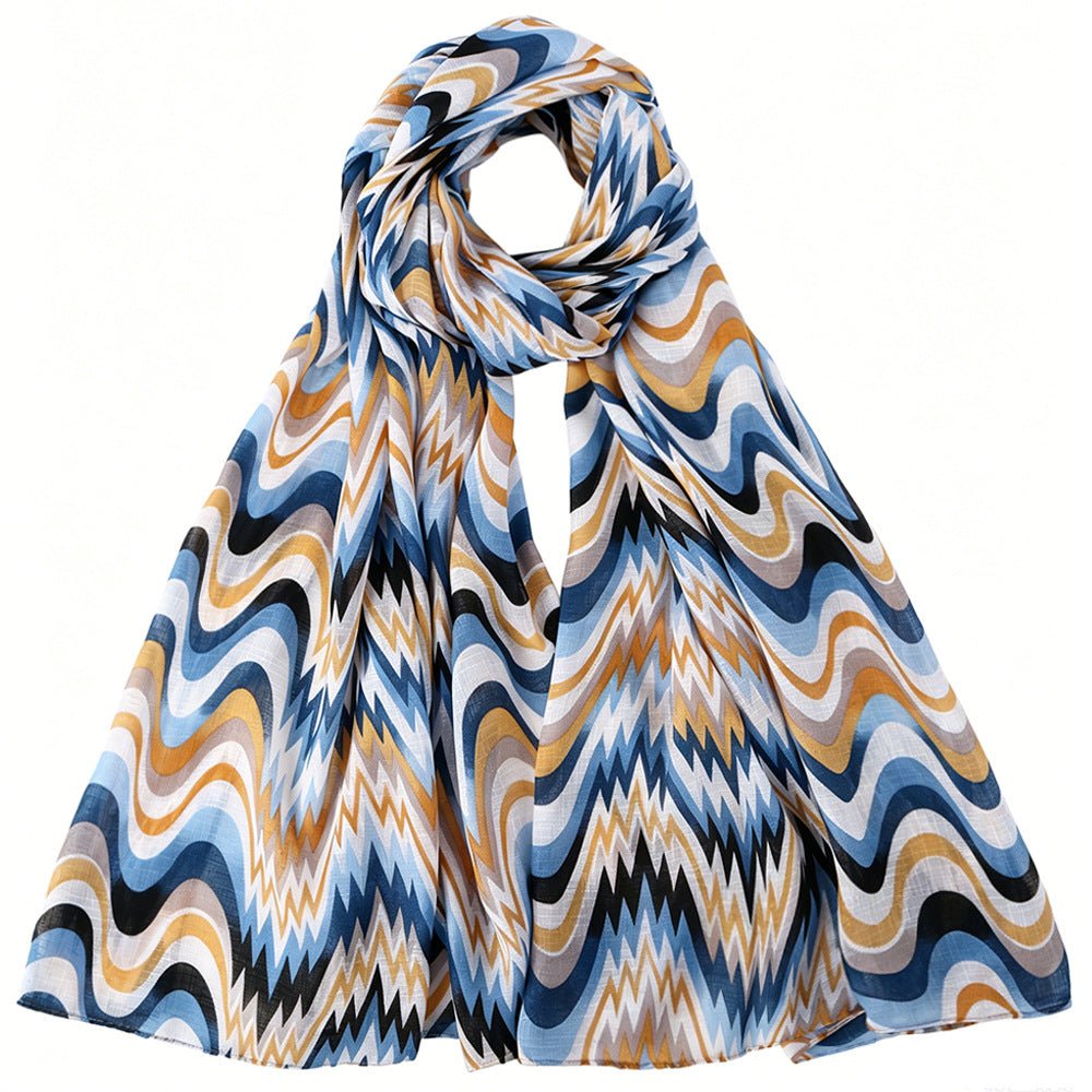 Gradient Wave Print Hijab(MH261) - Mariam's Collection
