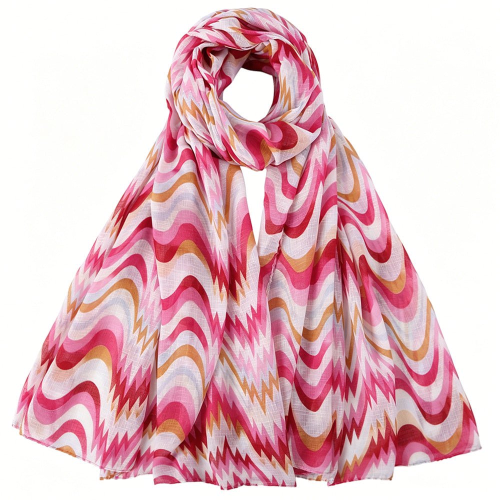 Gradient Wave Print Hijab(MH261) - Mariam's Collection