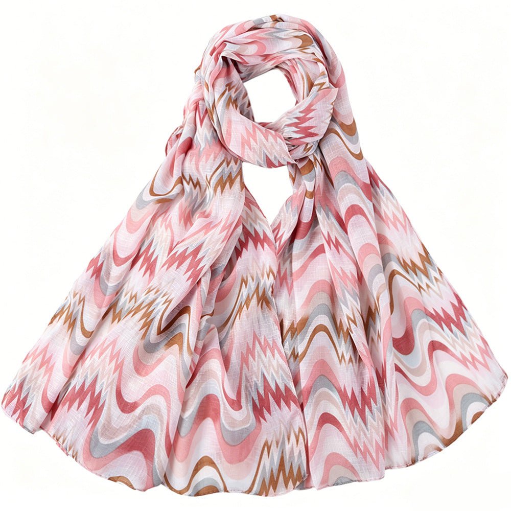 Gradient Wave Print Hijab(MH261) - Mariam's Collection