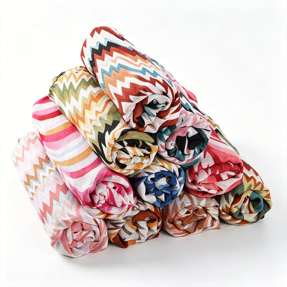 Gradient Wave Print Hijab(MH261) - Mariam's Collection