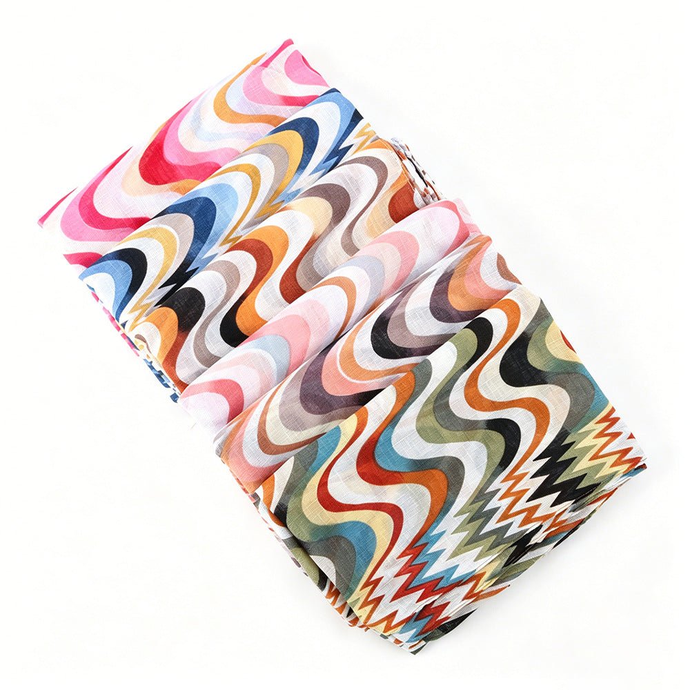 Gradient Wave Print Hijab(MH261) - Mariam's Collection