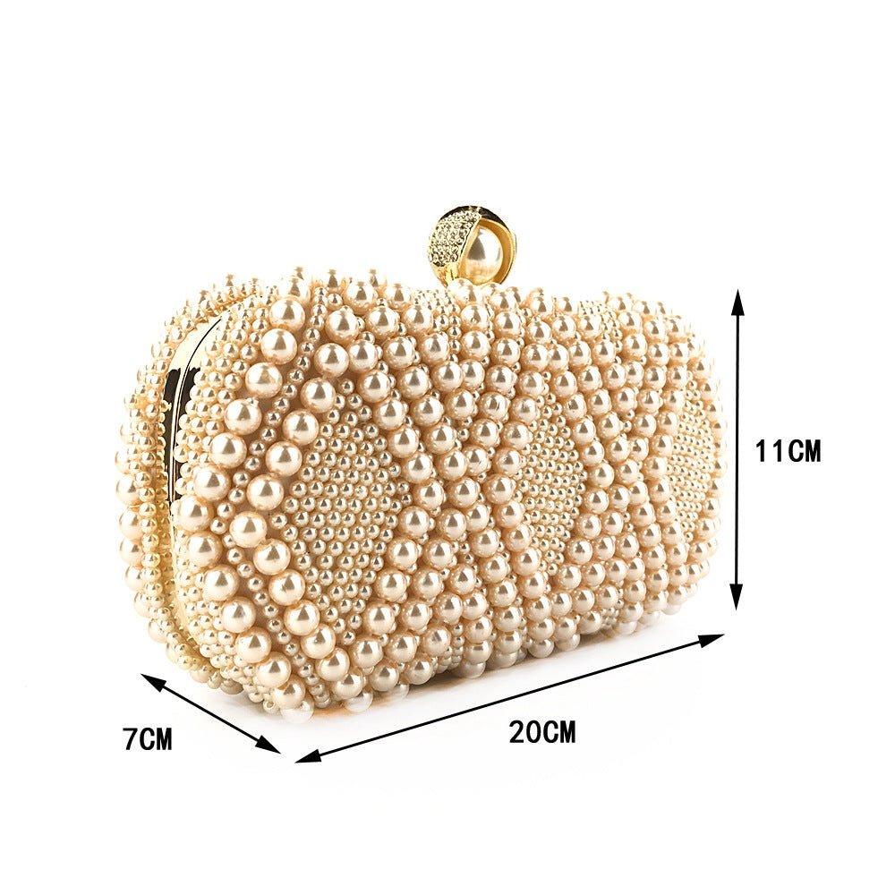 Hand - Beaded Pearl Evening Elegance Handbag (MAC286) - Mariam's Collection