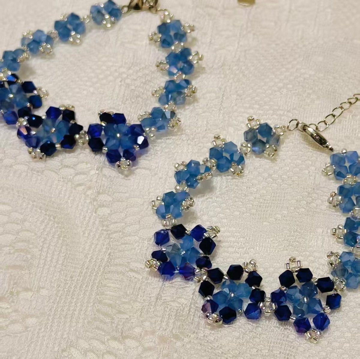 Handcrafted Crystal Floral Bracelet | Sparkling Statement Jewelry | Elegant Art - Inspired Accessory for Women (MAC348) - Mariam's Collection